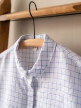 Irish Linen Balloon Sleeve Top / Windowpane