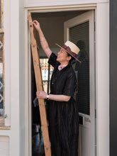 Irish Linen Dress / Black Stripe
