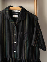 Irish Linen Dress / Black Stripe