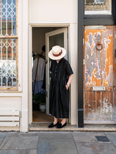 Irish Linen Dress / Black Stripe