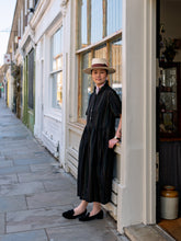 Irish Linen Dress / Black Stripe