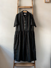 Irish Linen Dress / Black Stripe