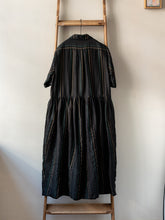 Irish Linen Dress / Black Stripe
