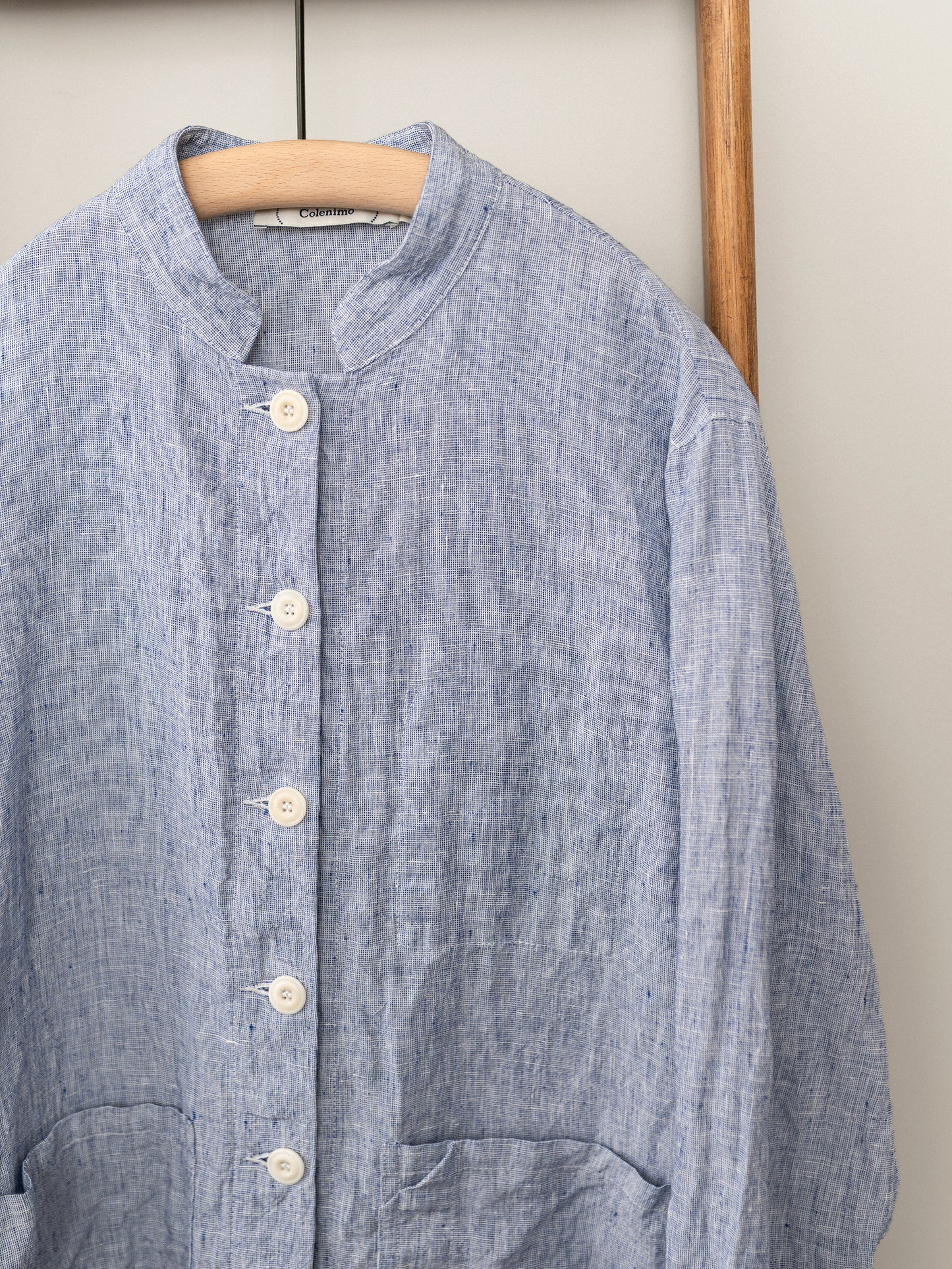 Irish Linen Painter Jacket / Blue