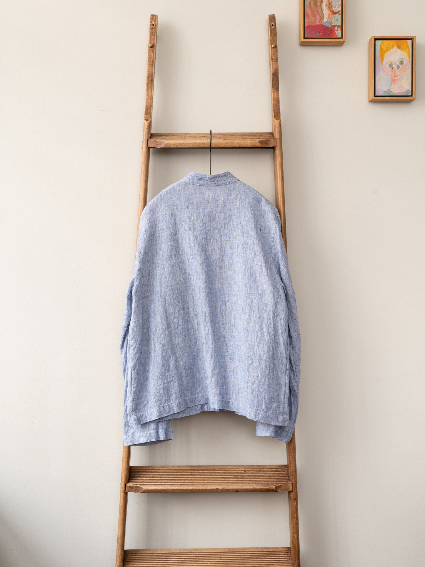 Irish Linen Painter Jacket / Blue