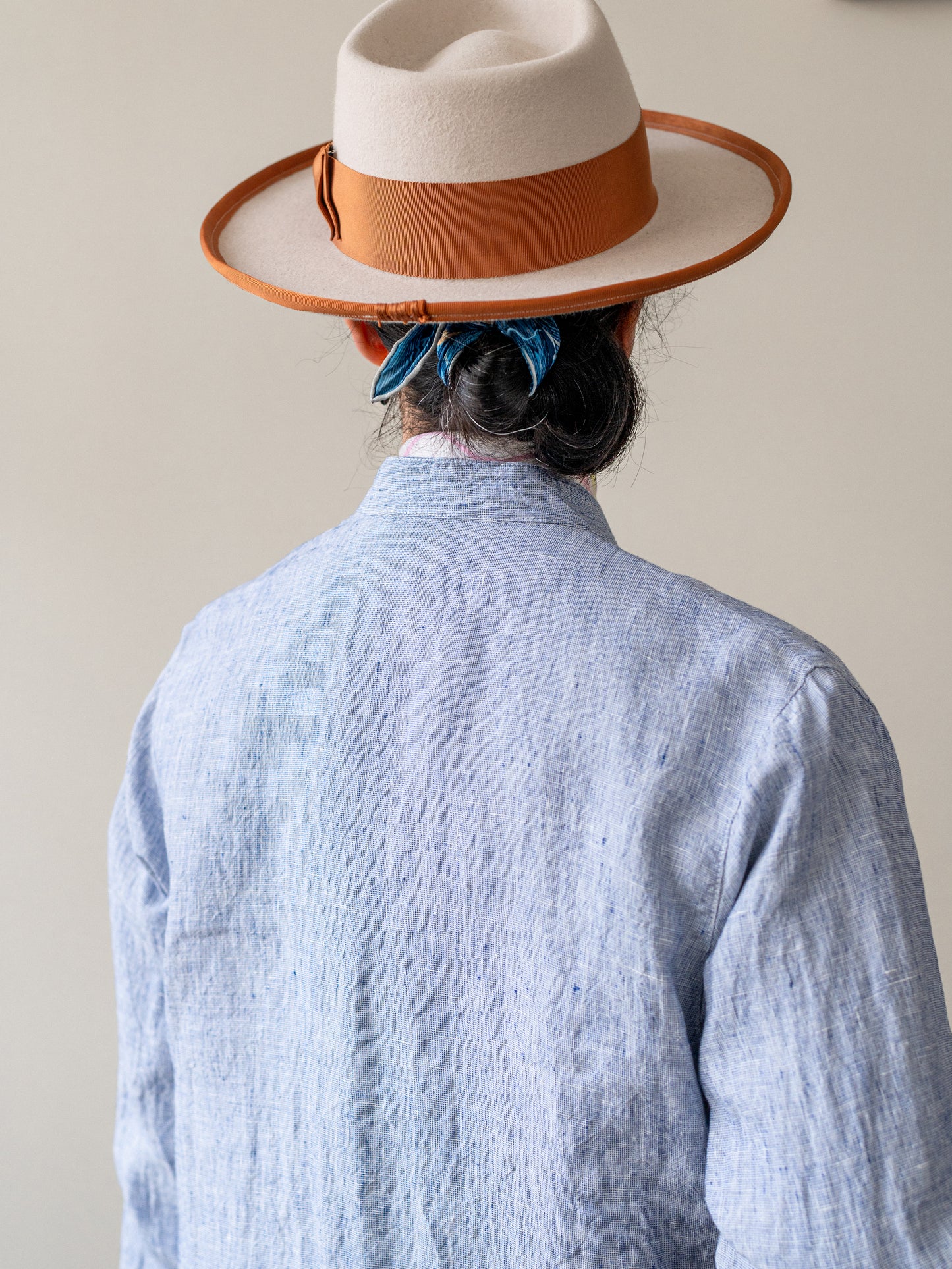 Irish Linen Painter Jacket / Blue