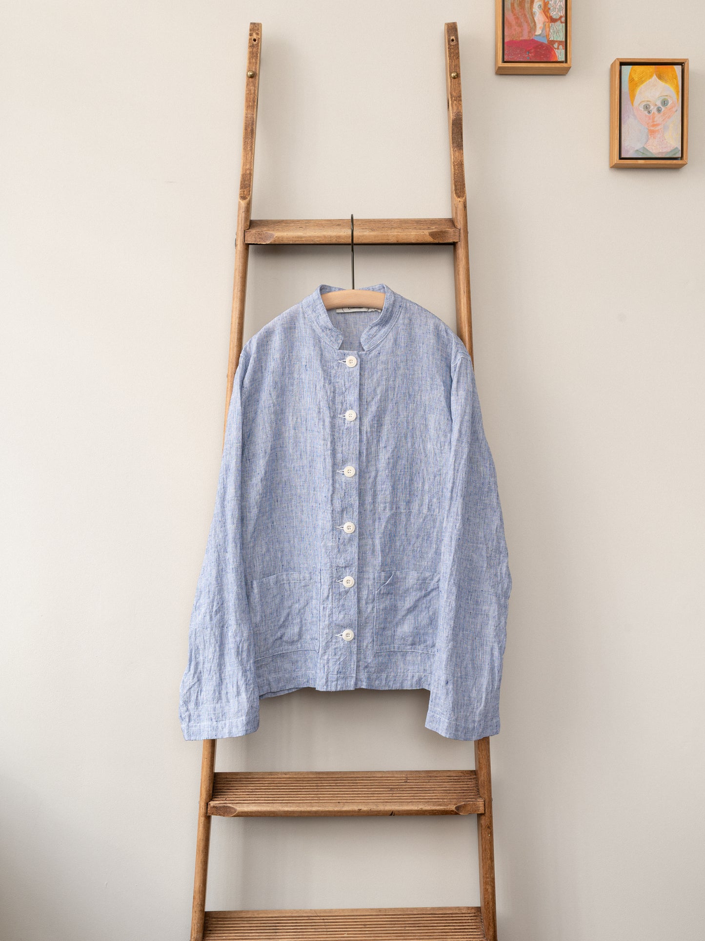 Irish Linen Painter Jacket / Blue