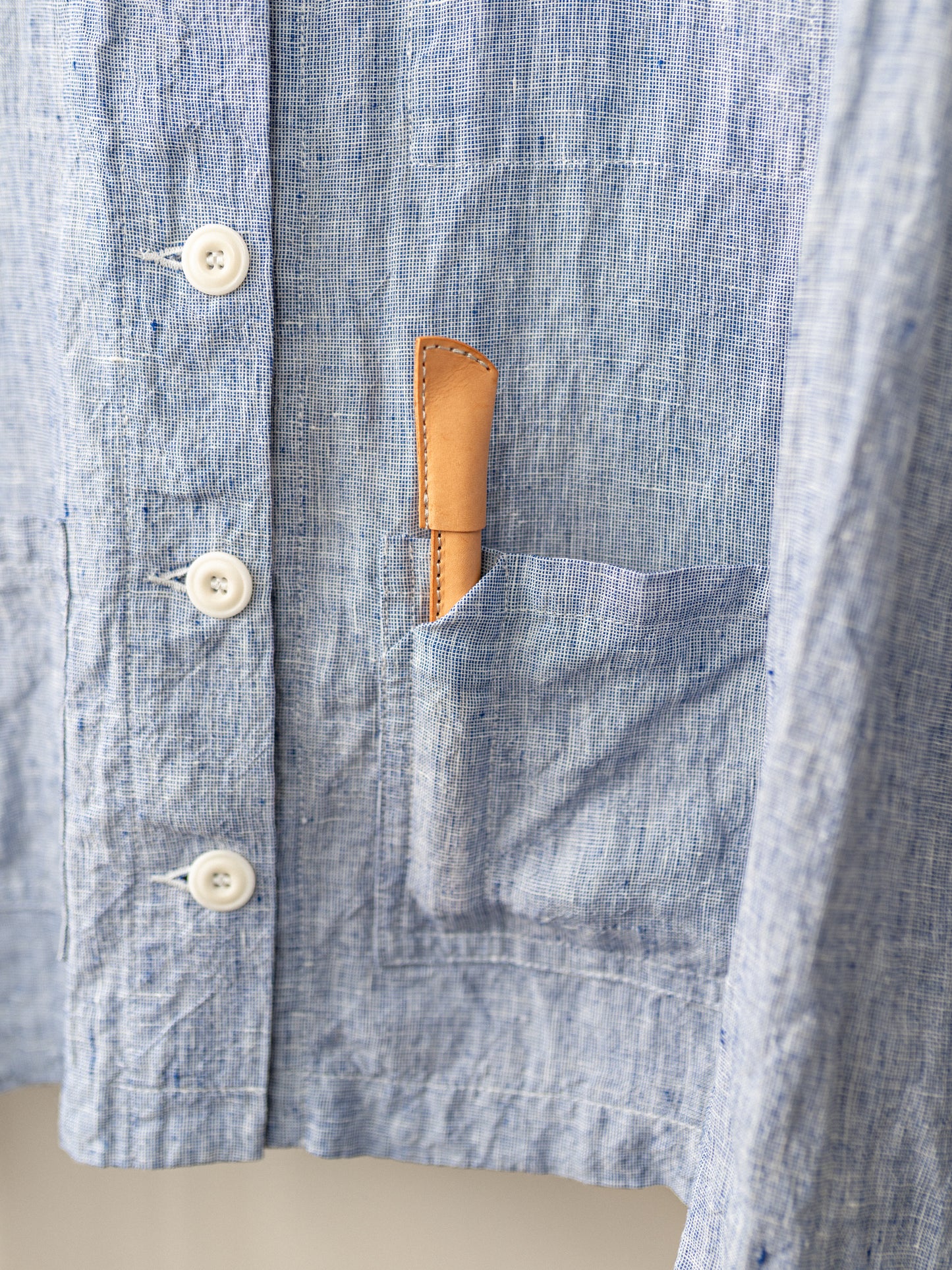 Irish Linen Painter Jacket / Blue