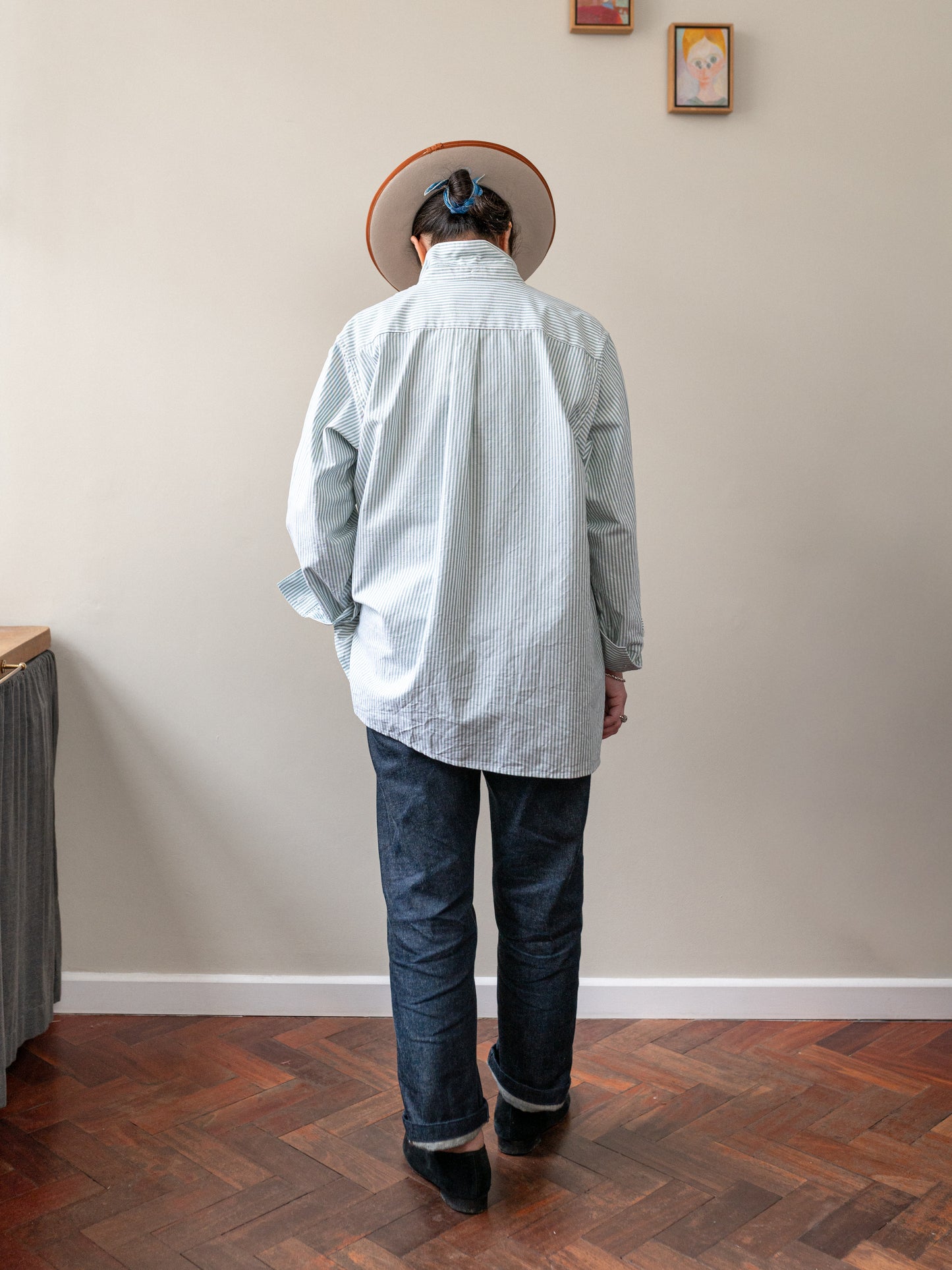 Oxford Cotton Smock / Green Stripe