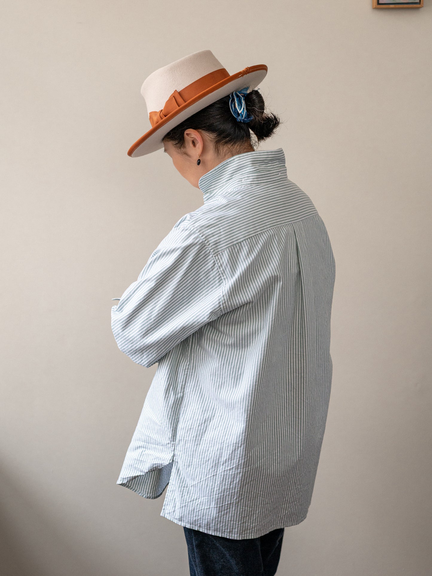 Oxford Cotton Smock / Green Stripe