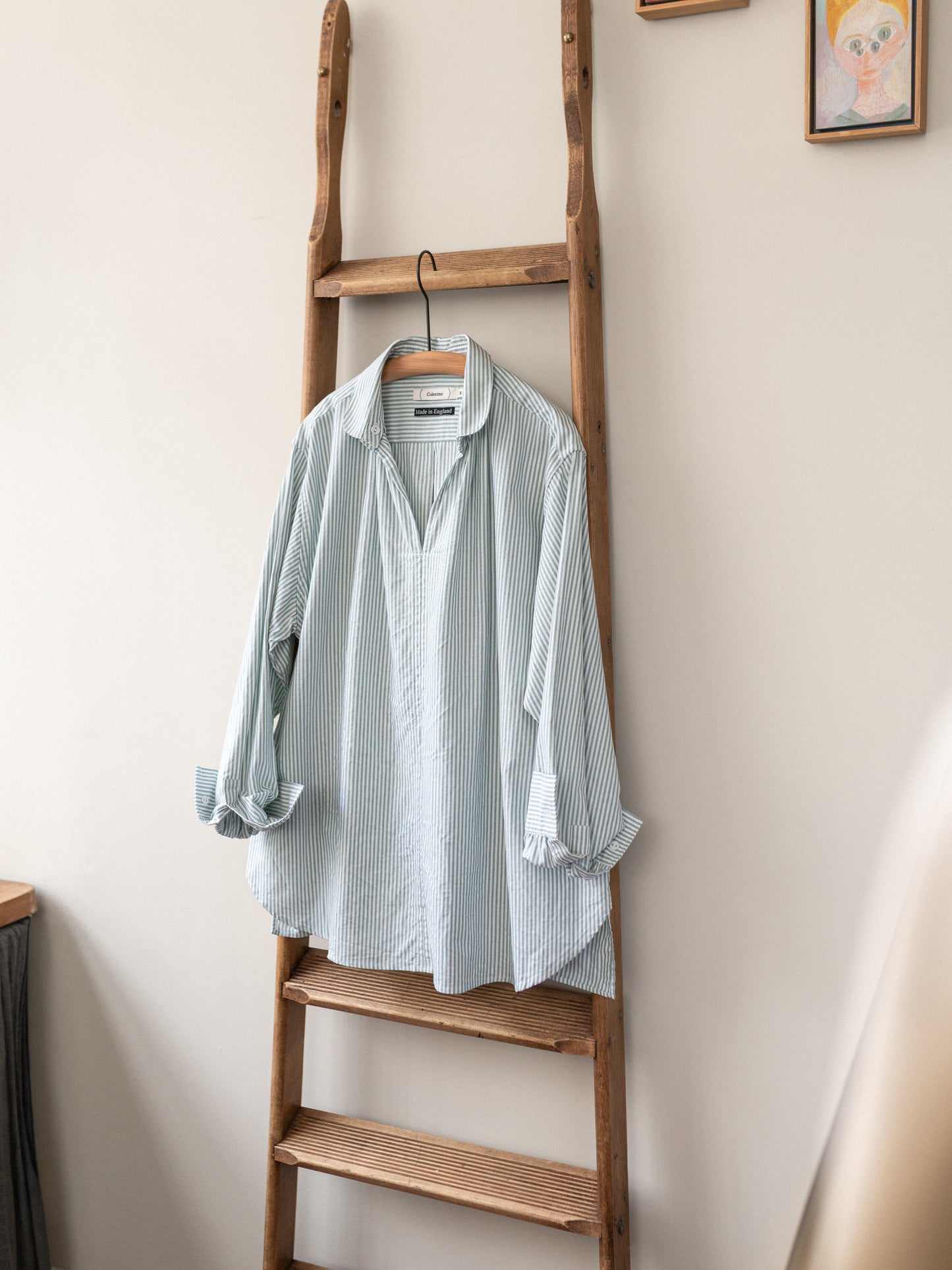 Oxford Cotton Smock / Green Stripe
