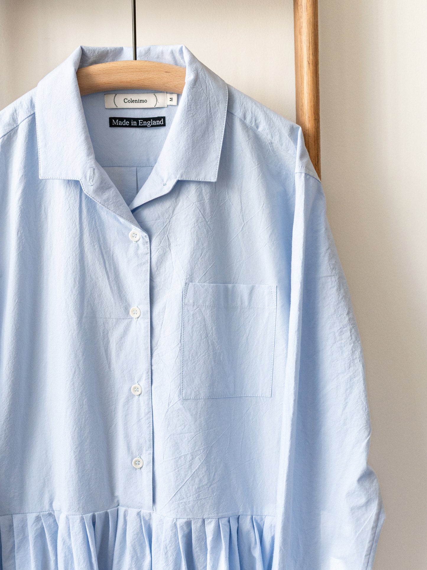 Typewriter Cotton Dress / Light Blue