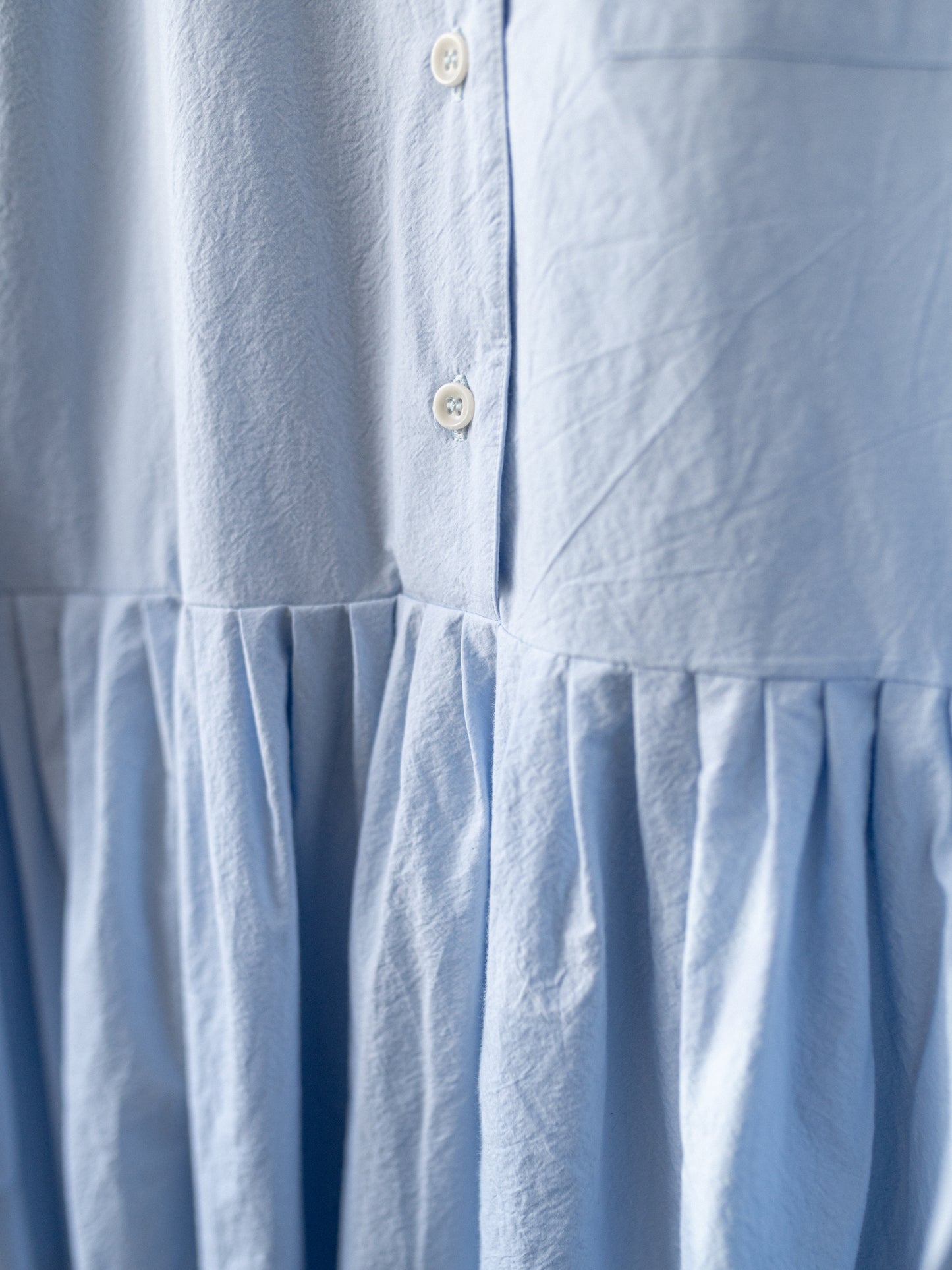 Typewriter Cotton Dress / Light Blue