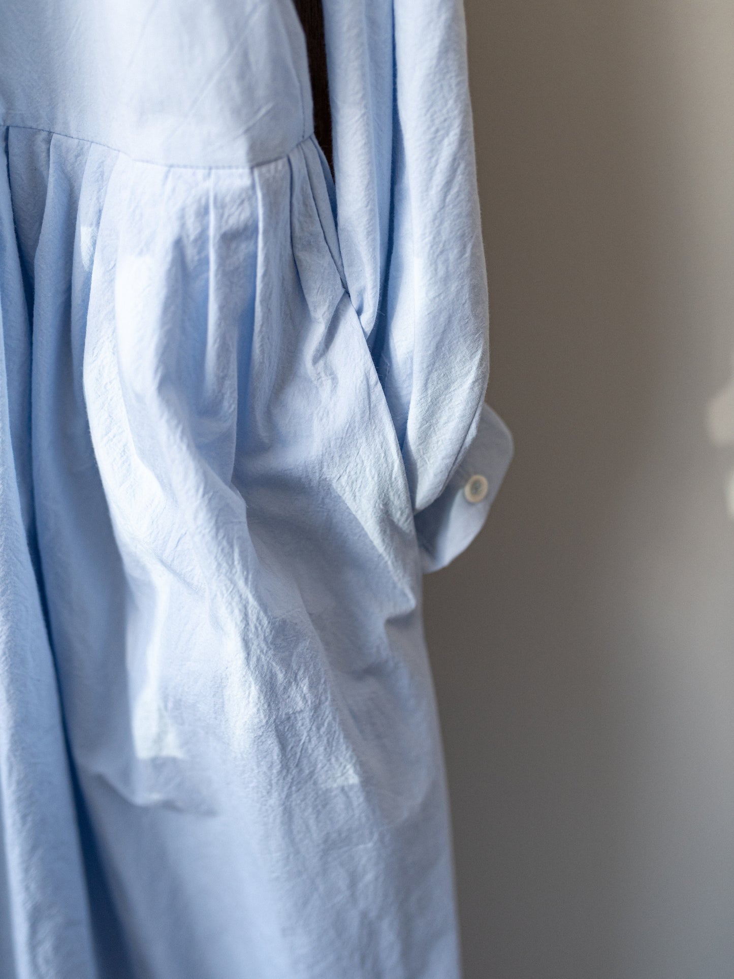 Typewriter Cotton Dress / Light Blue