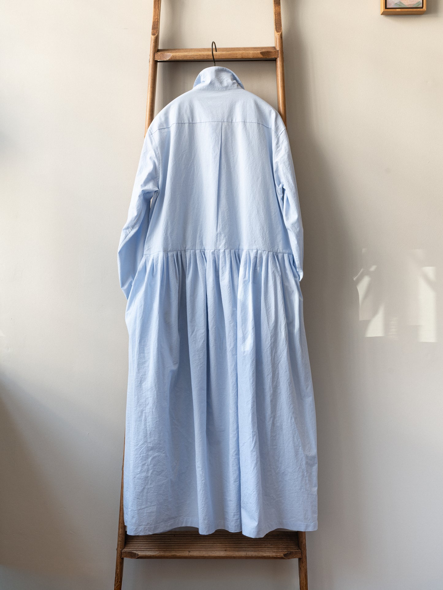 Typewriter Cotton Dress / Light Blue