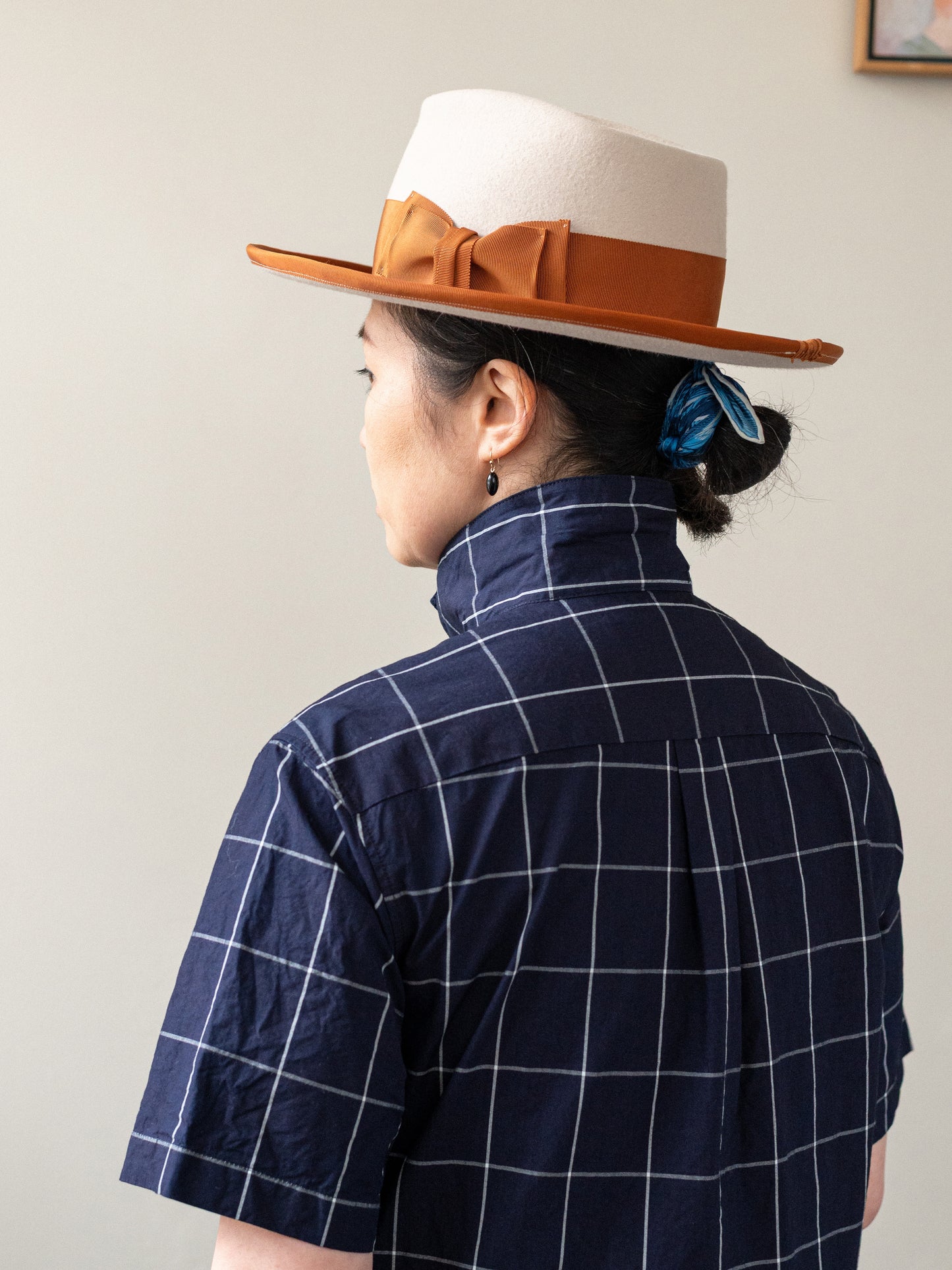 Japanese Cotton Dress / Indigo Windowpane