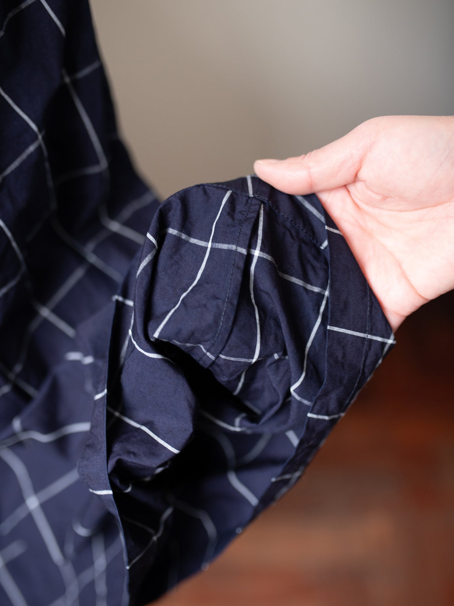 Japanese Cotton Dress / Indigo Windowpane