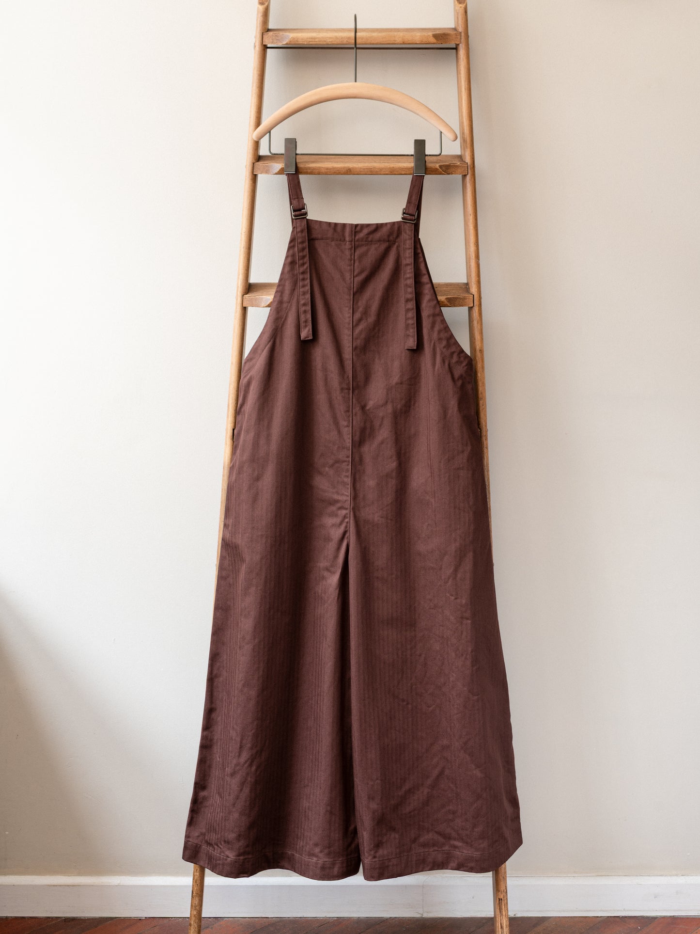 A-Line Cotton Dungarees / Cotton Herringbone Chestnut