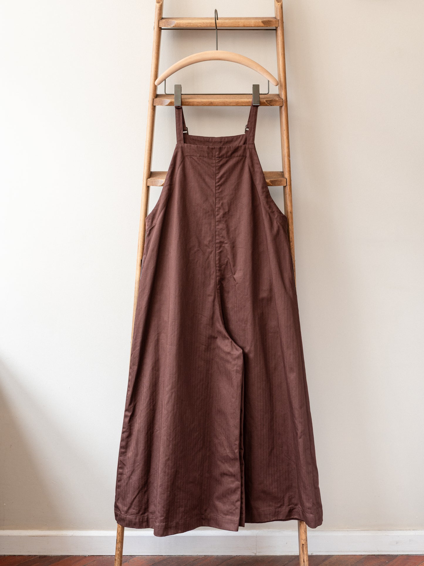 A-Line Cotton Dungarees / Cotton Herringbone Chestnut