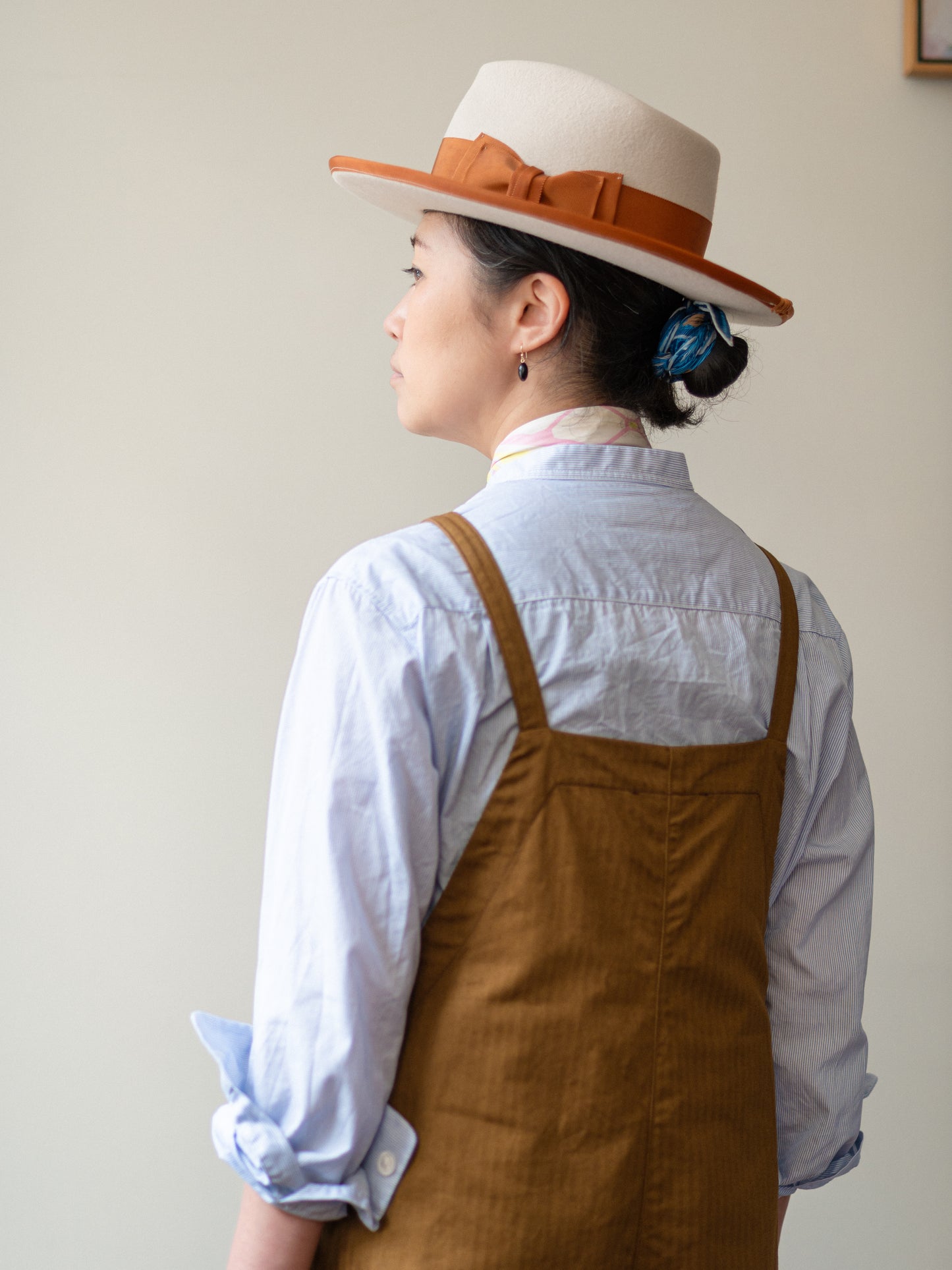 A-Line Cotton Dungarees / Cotton Herringbone Tobacco
