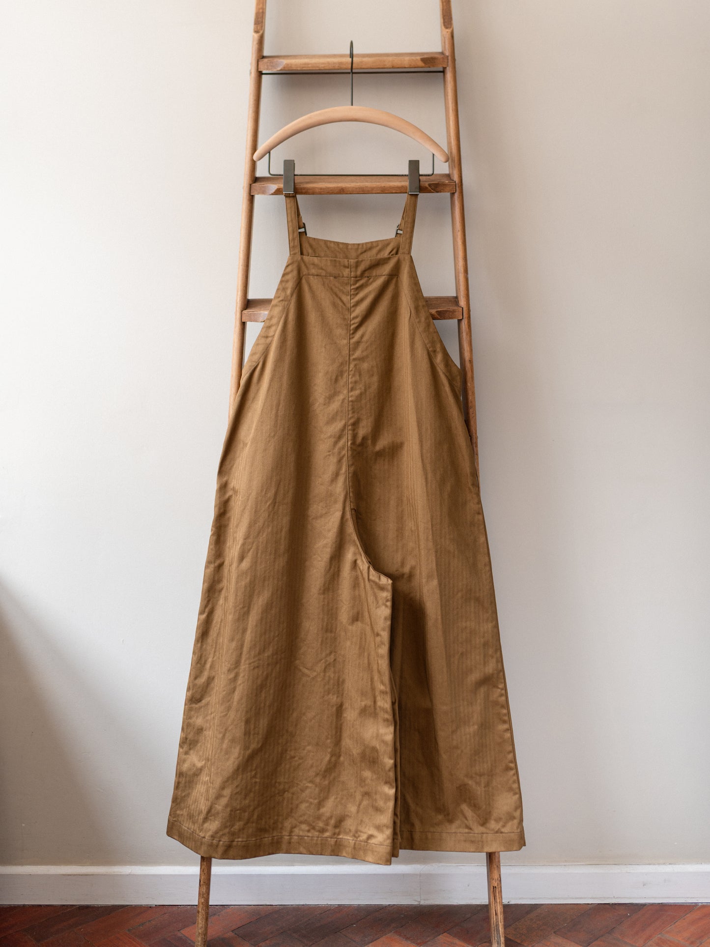 A-Line Cotton Dungarees / Cotton Herringbone Tobacco