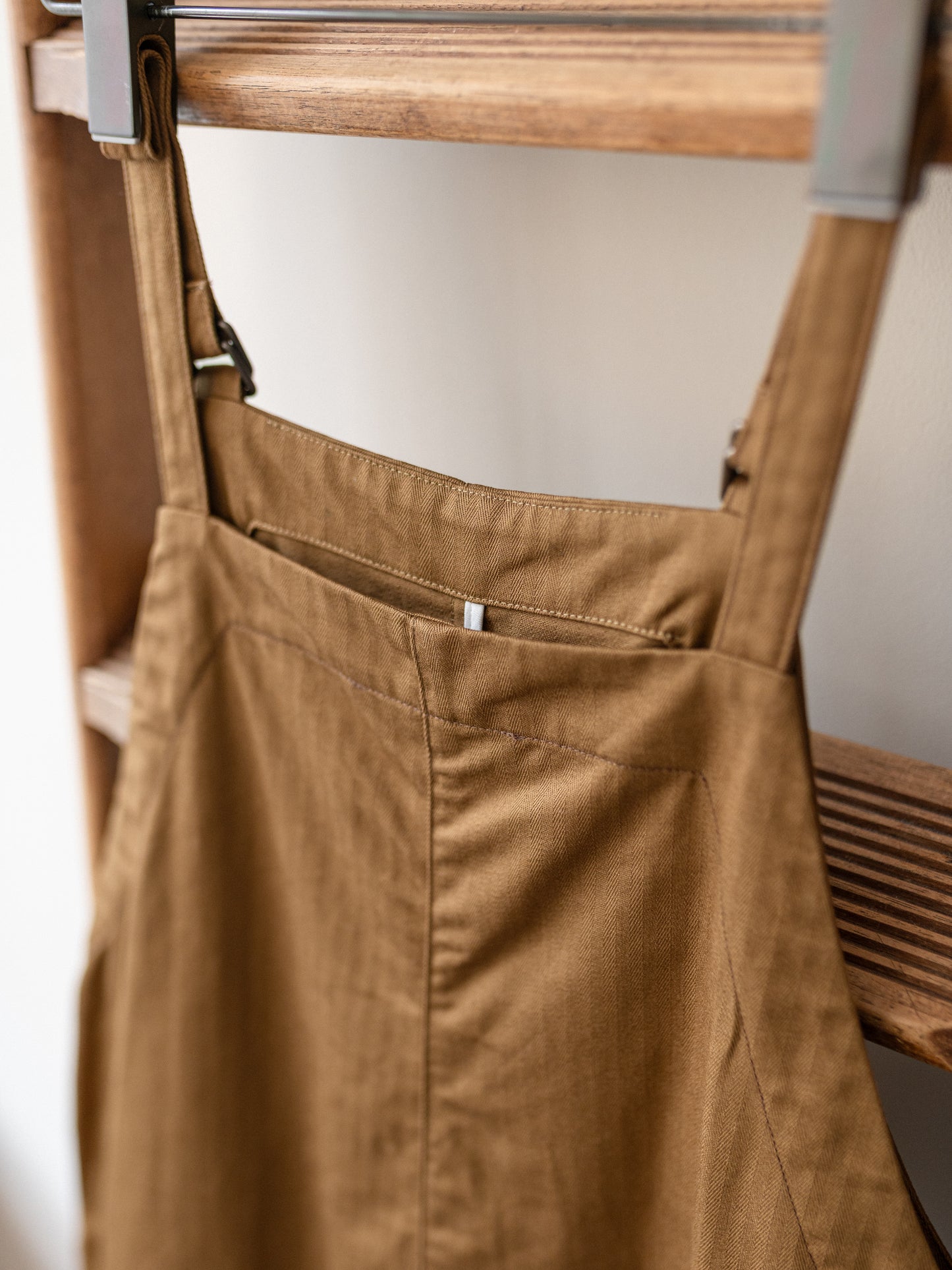 A-Line Cotton Dungarees / Cotton Herringbone Tobacco