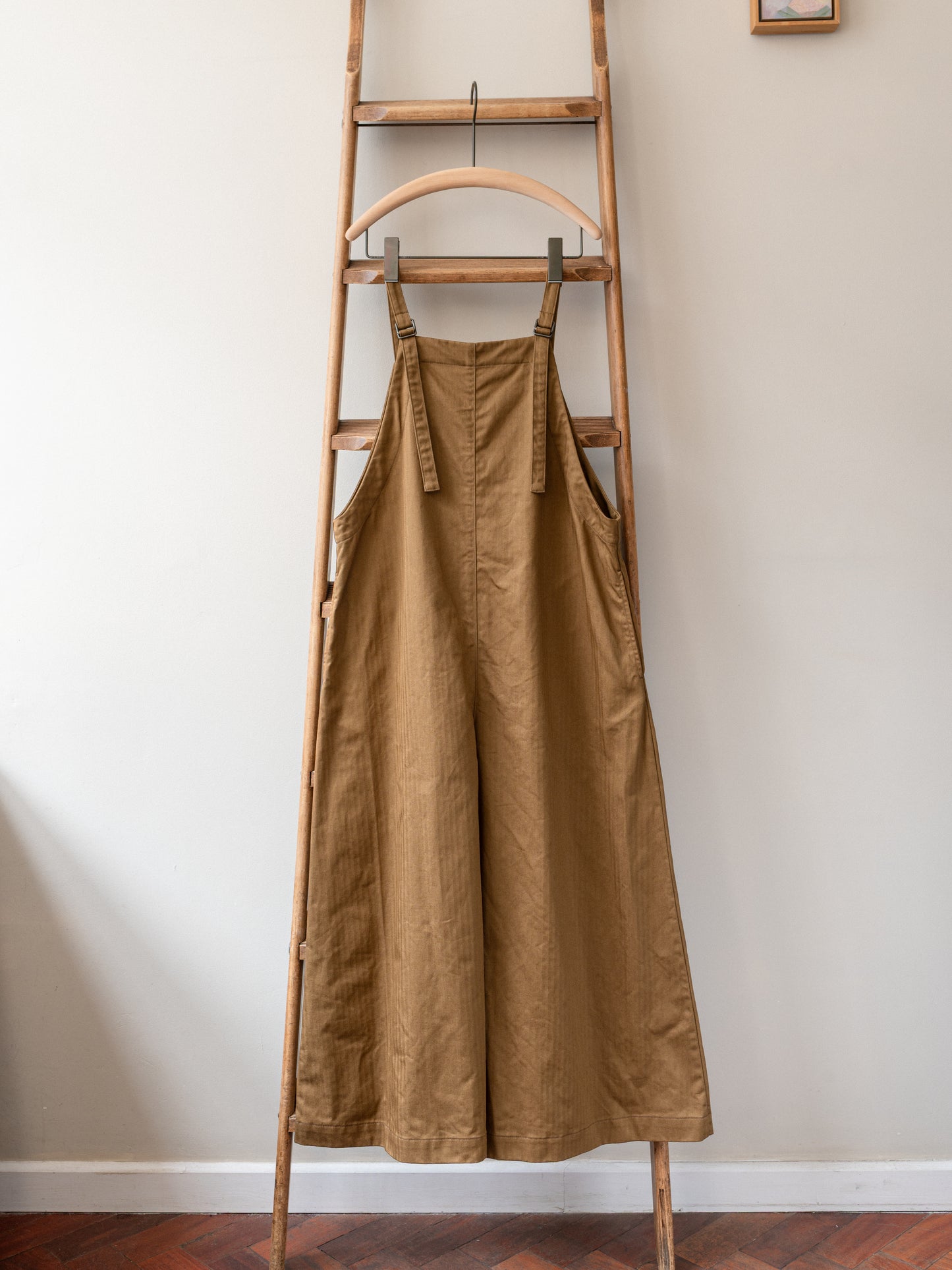 A-Line Cotton Dungarees / Cotton Herringbone Tobacco