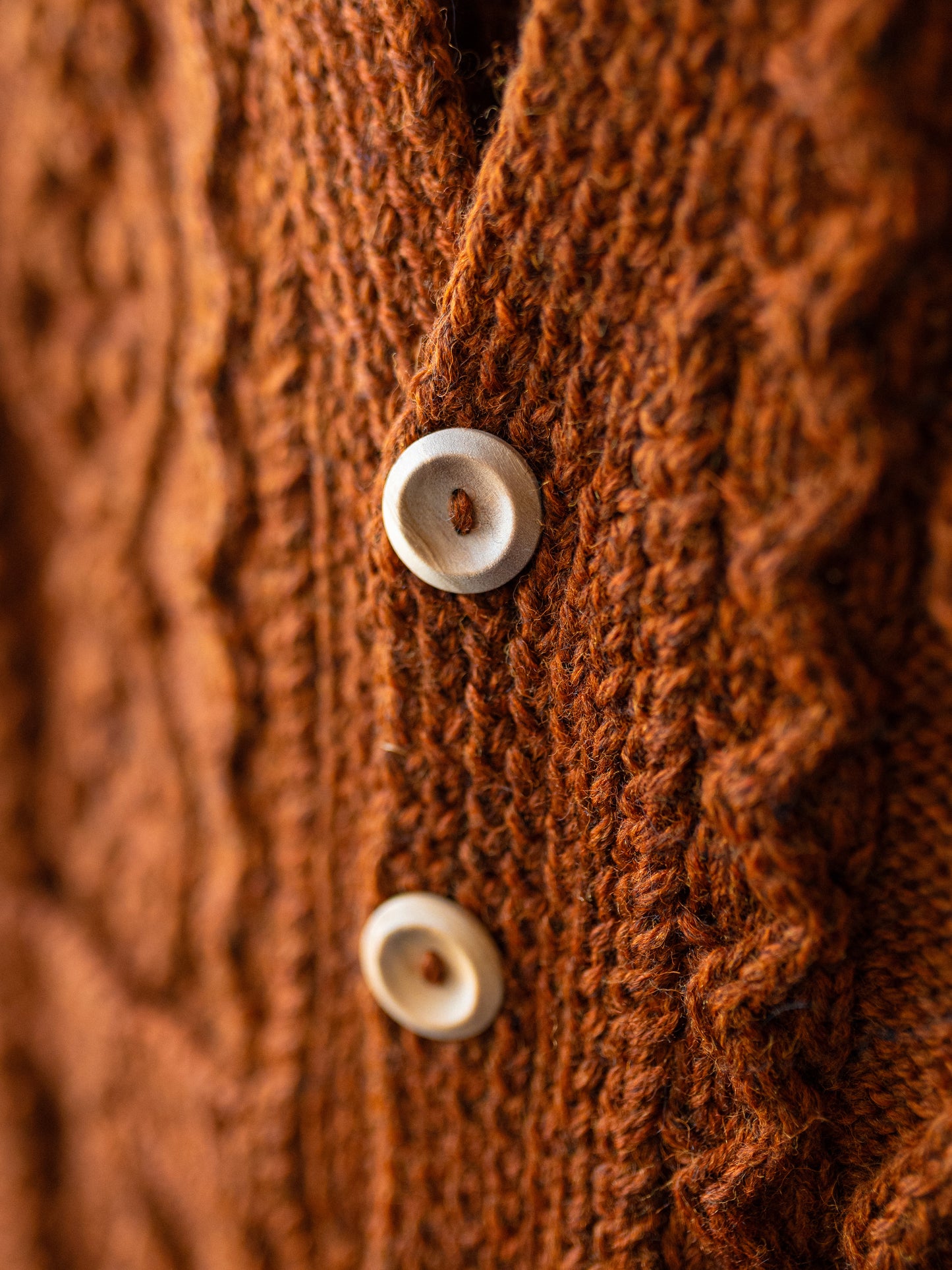 Aran V-neck Waistcoat / Ginger