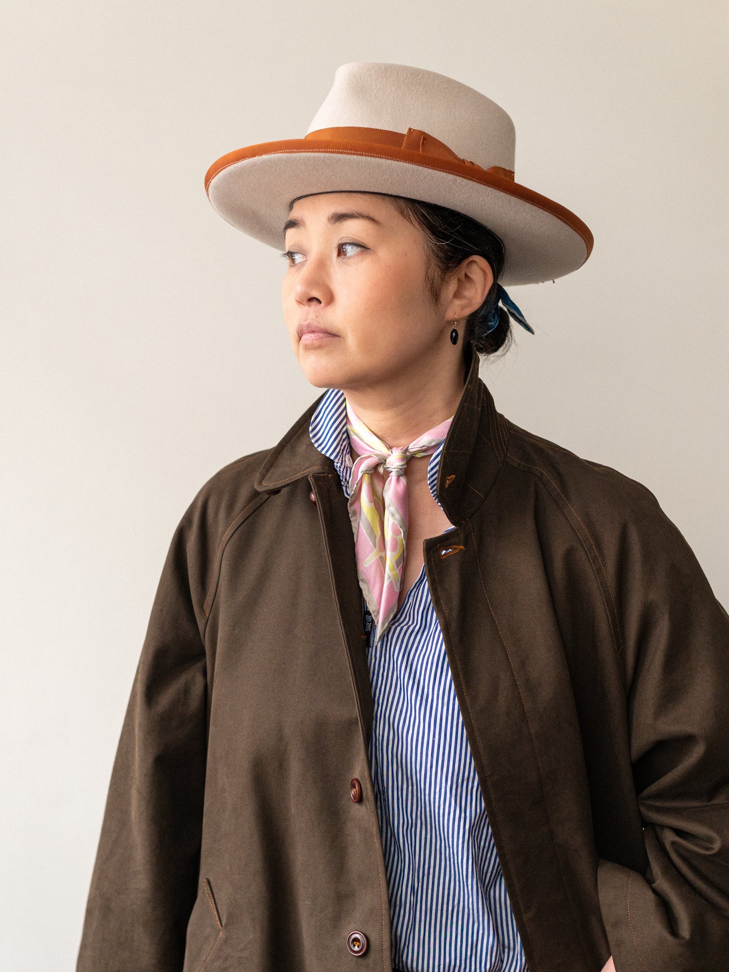 Balmacaan coat Cotton Drill / Brown