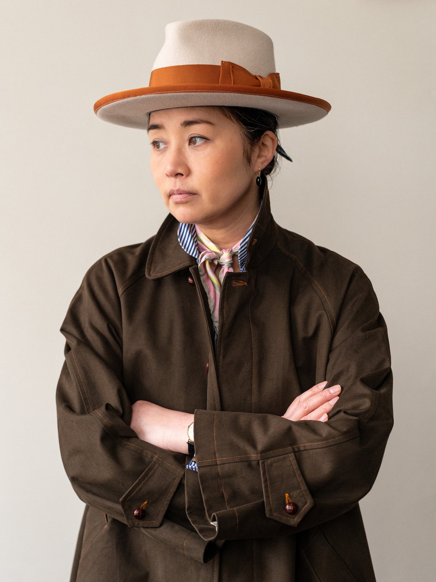 Balmacaan coat Cotton Drill / Brown