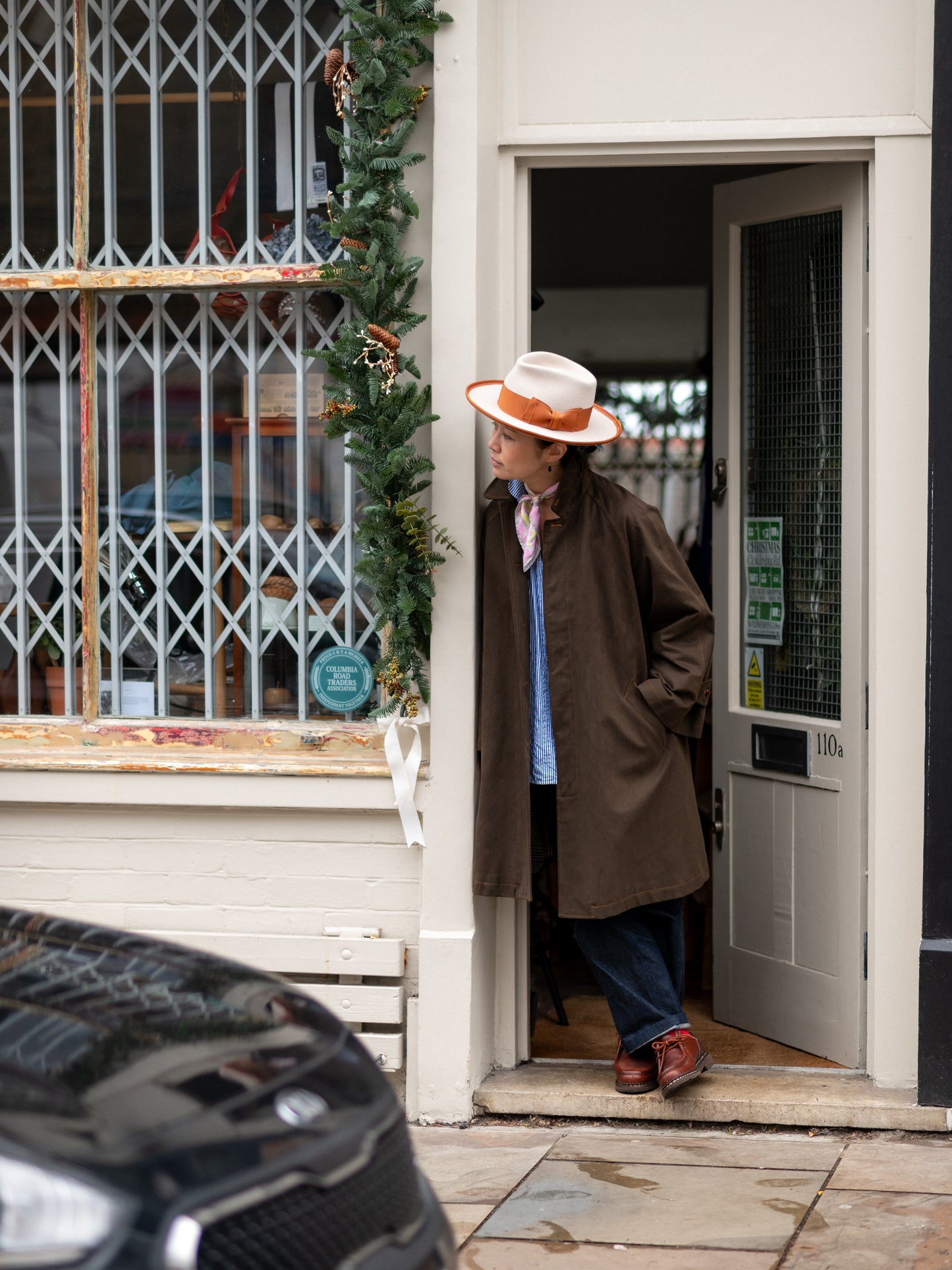 Balmacaan coat Cotton Drill / Brown