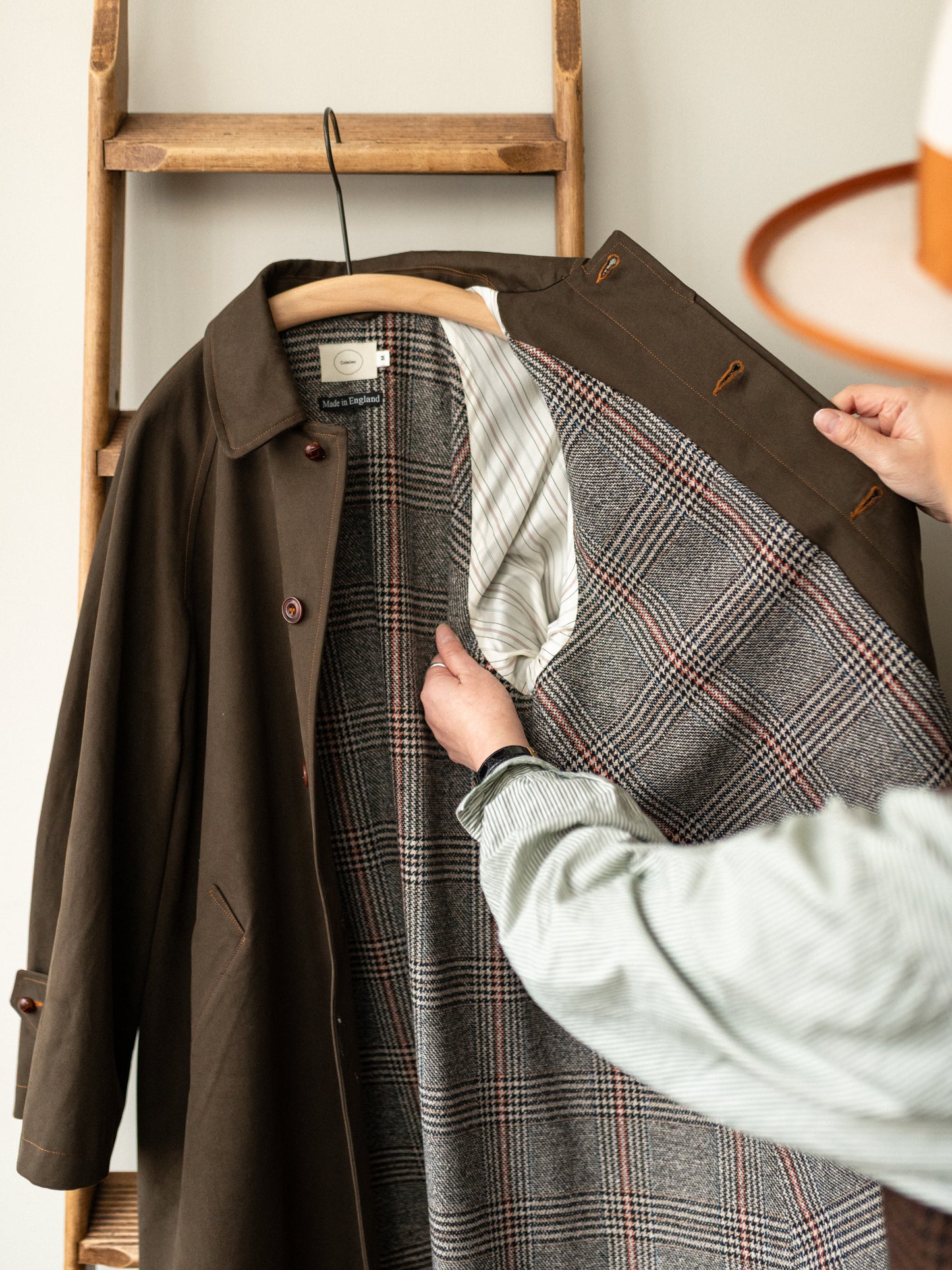 Balmacaan coat Cotton Drill / Brown