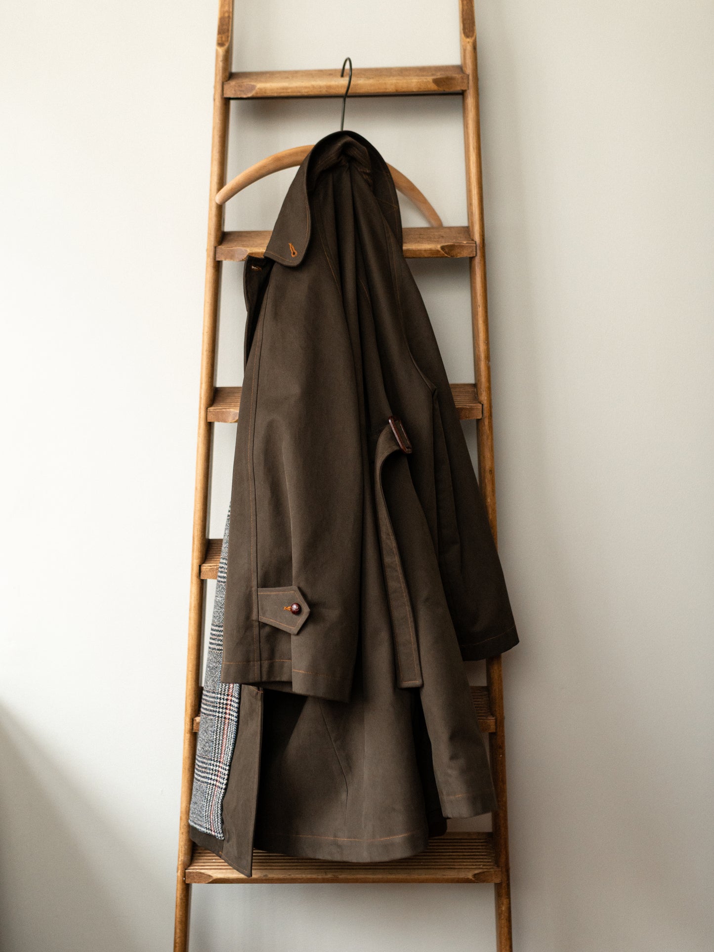 Balmacaan coat Cotton Drill / Brown