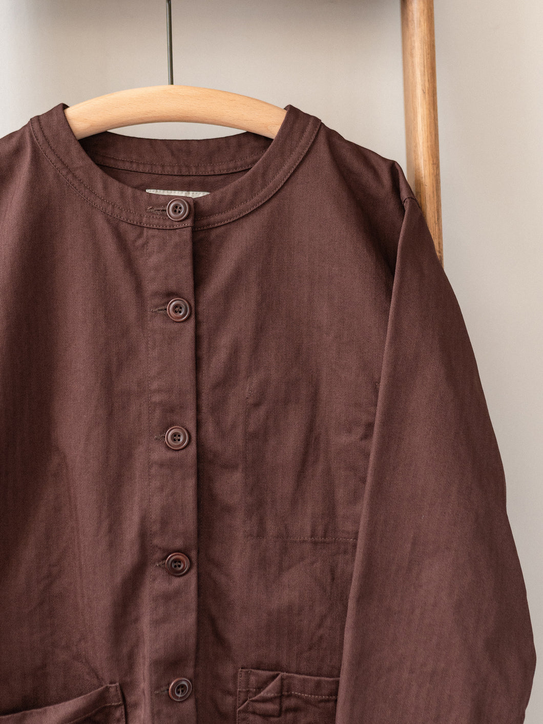 Crewneck Work Jacket / Cotton Herringbone Chestnut