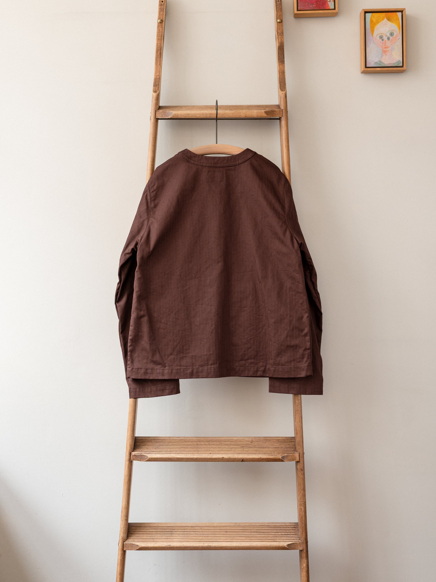 Crewneck Work Jacket / Cotton Herringbone Chestnut