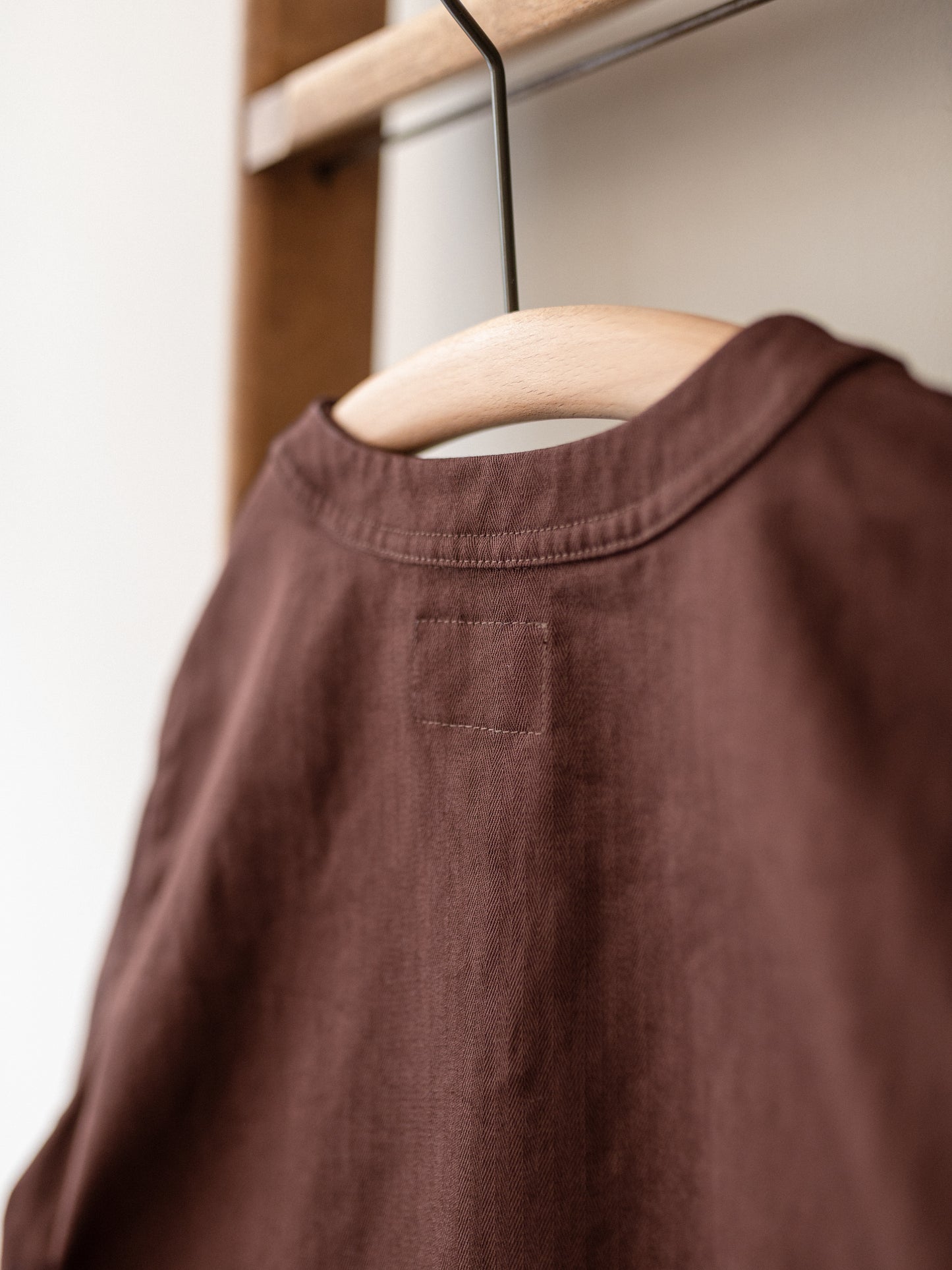Crewneck Work Jacket / Cotton Herringbone Chestnut