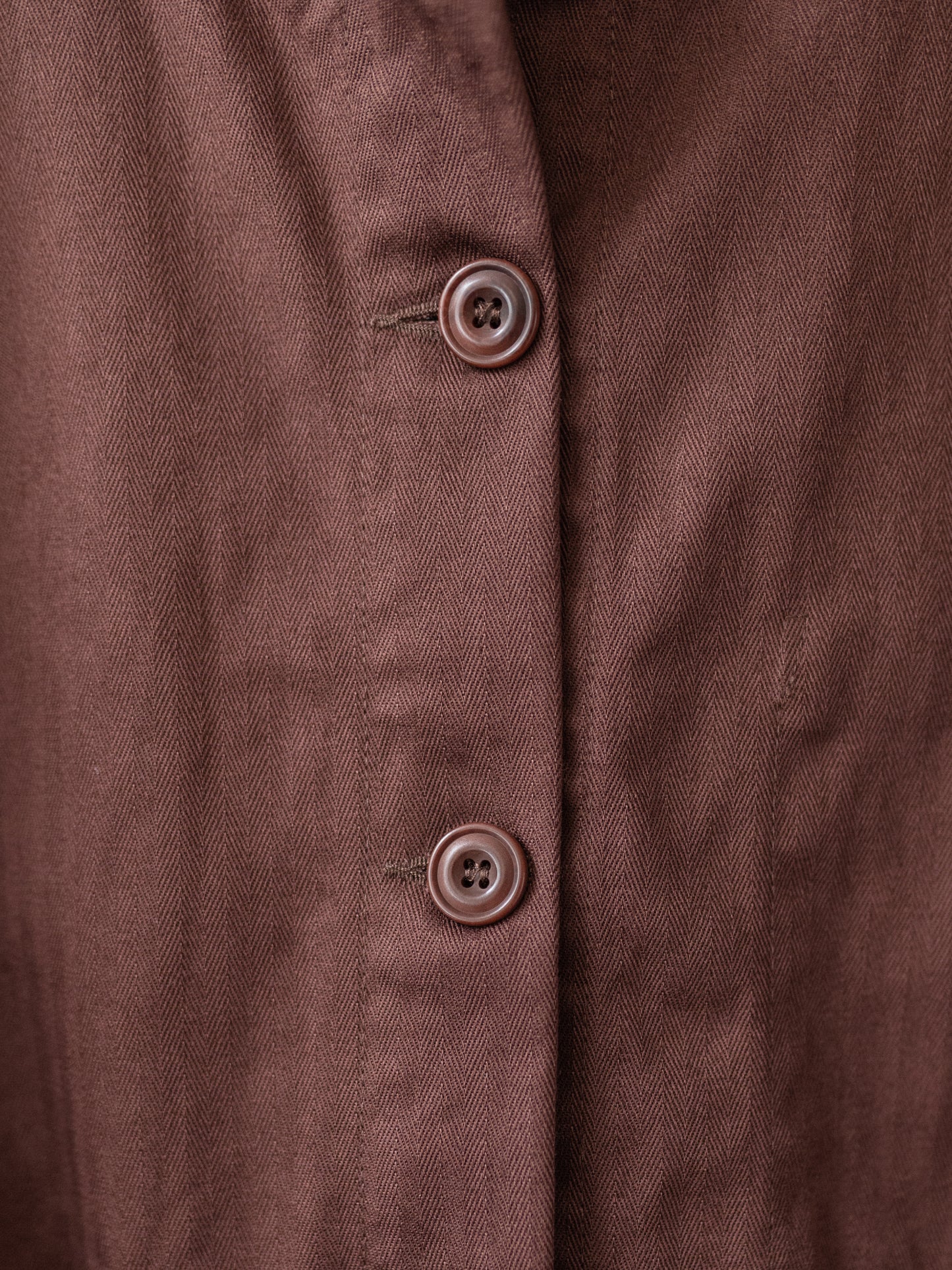 Crewneck Work Jacket / Cotton Herringbone Chestnut