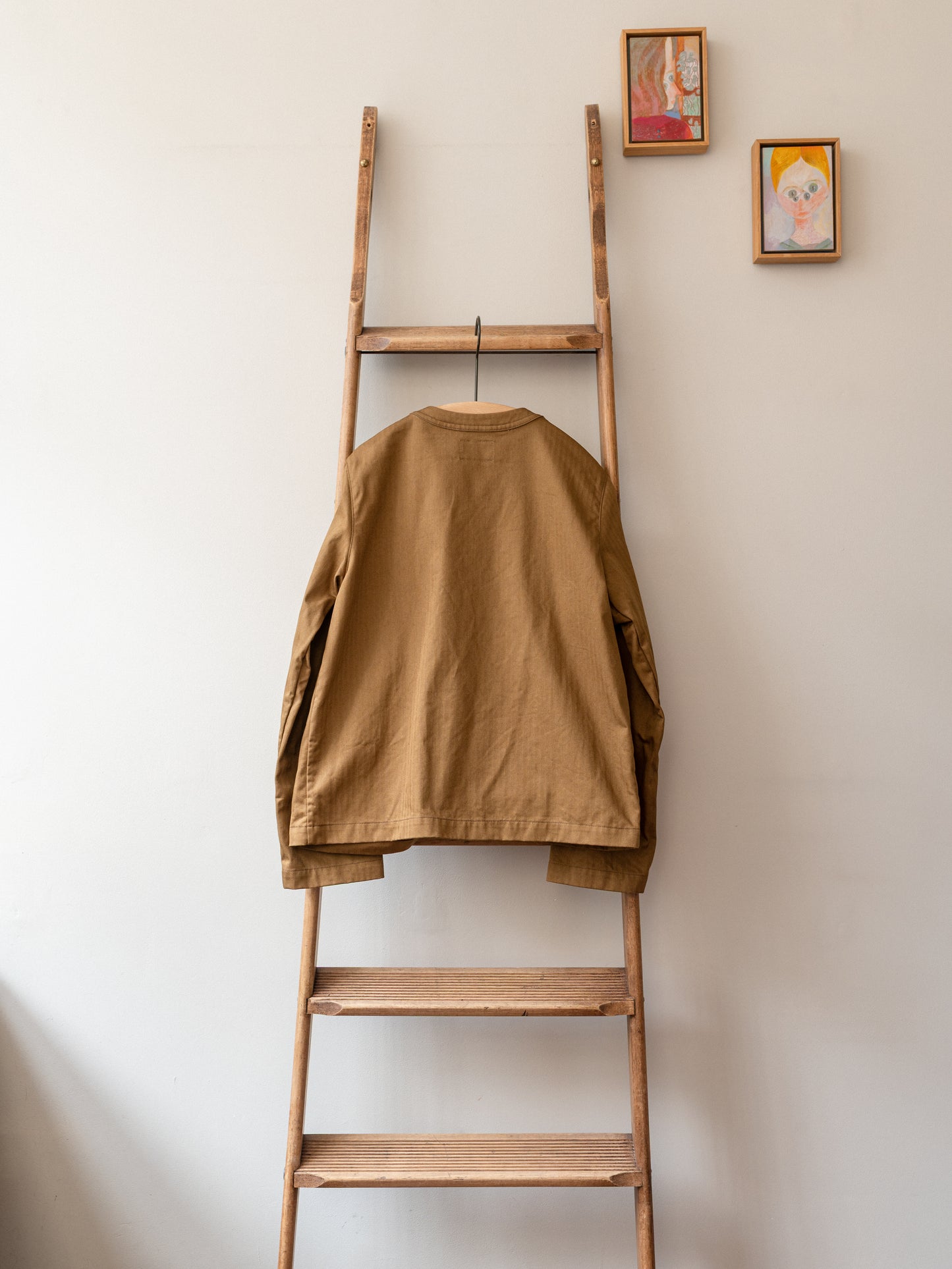 Crewneck Work Jacket / Cotton Herringbone Tobacco