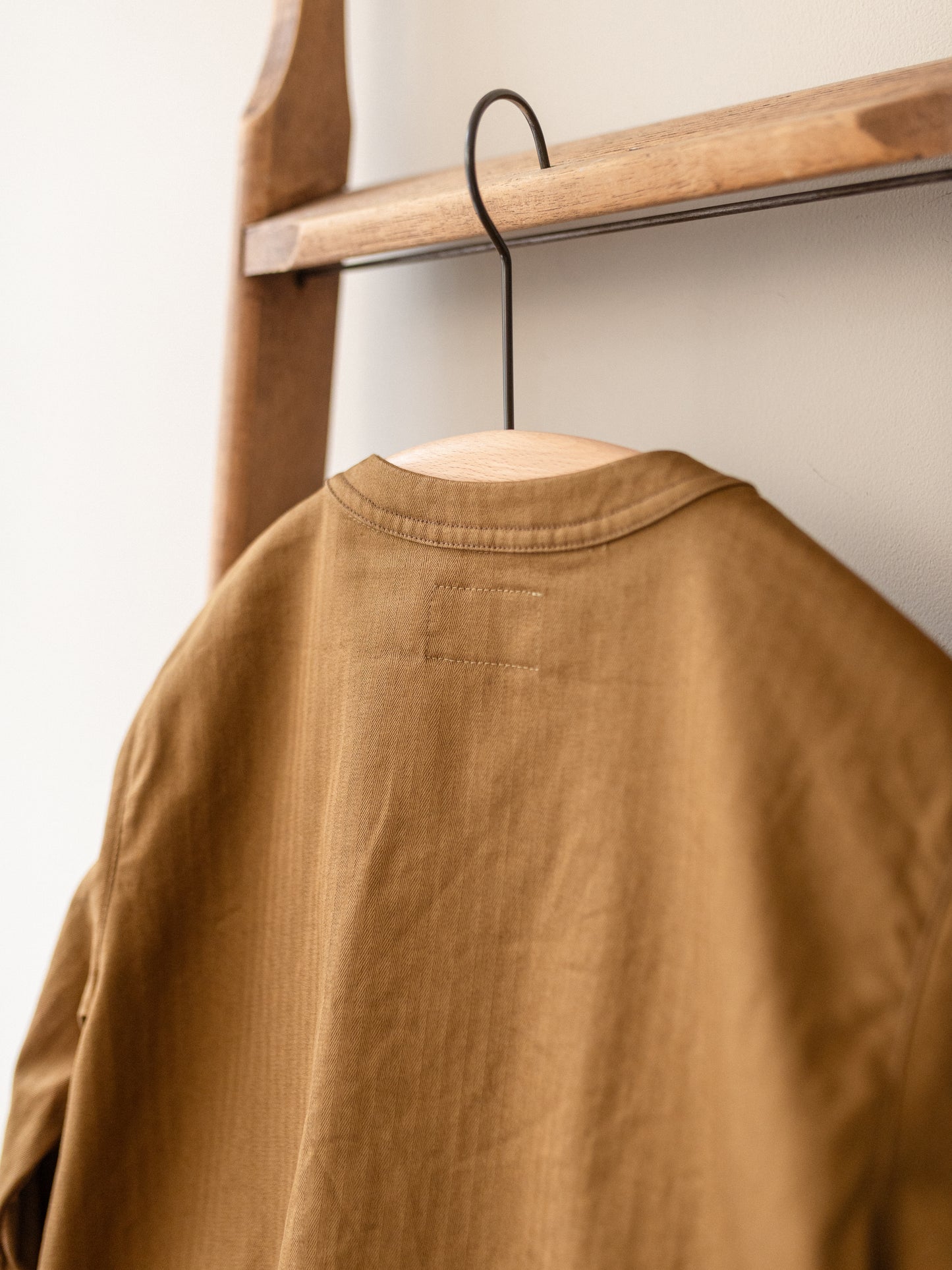 Crewneck Work Jacket / Cotton Herringbone Tobacco