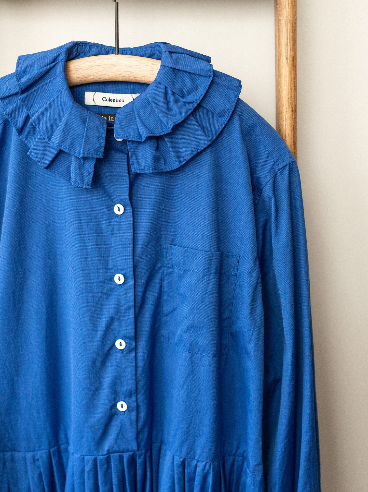 Double Ruffle Collar Dress / Cornflower Blue