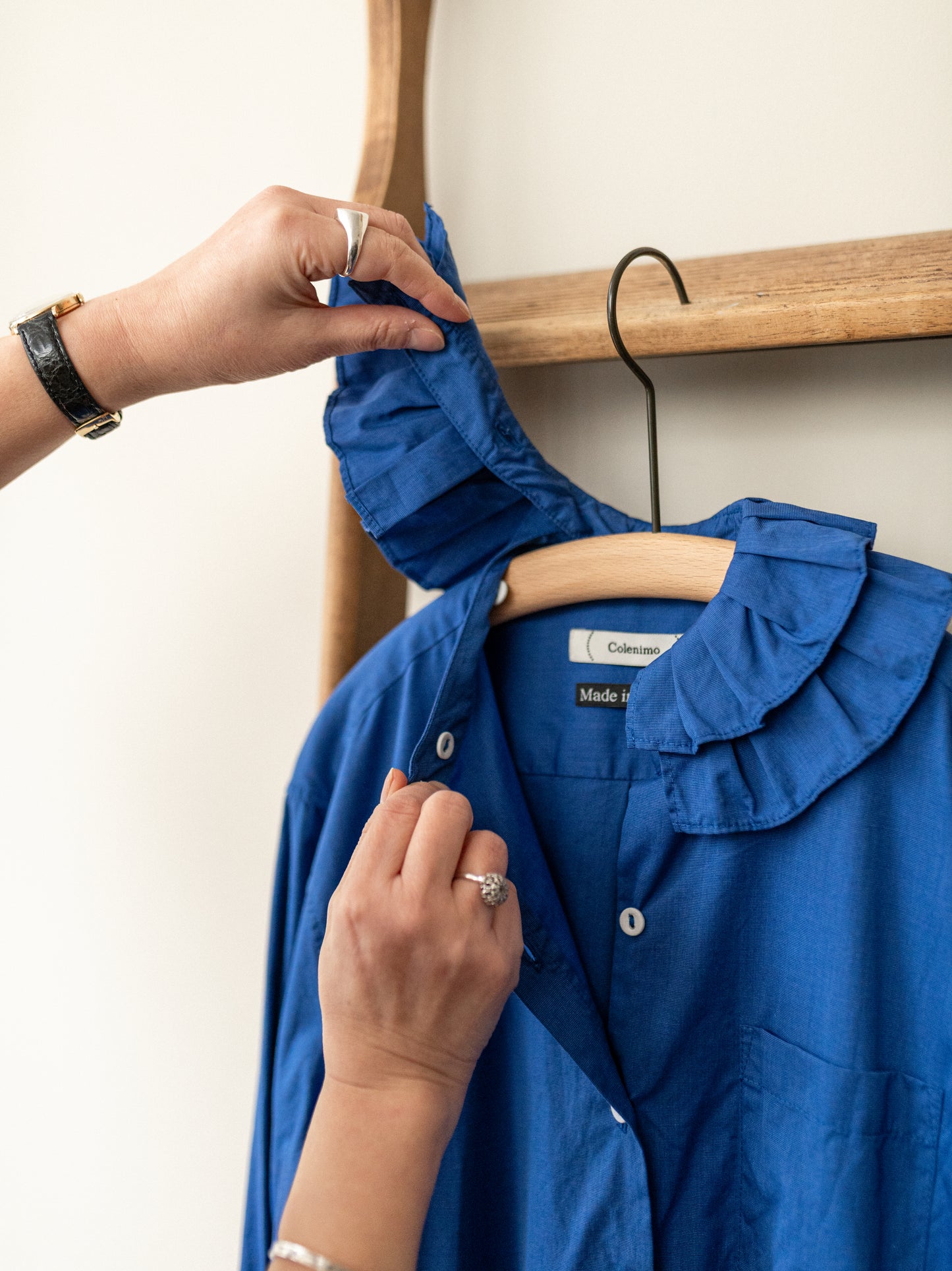 Double Ruffle Collar Dress / Cornflower Blue