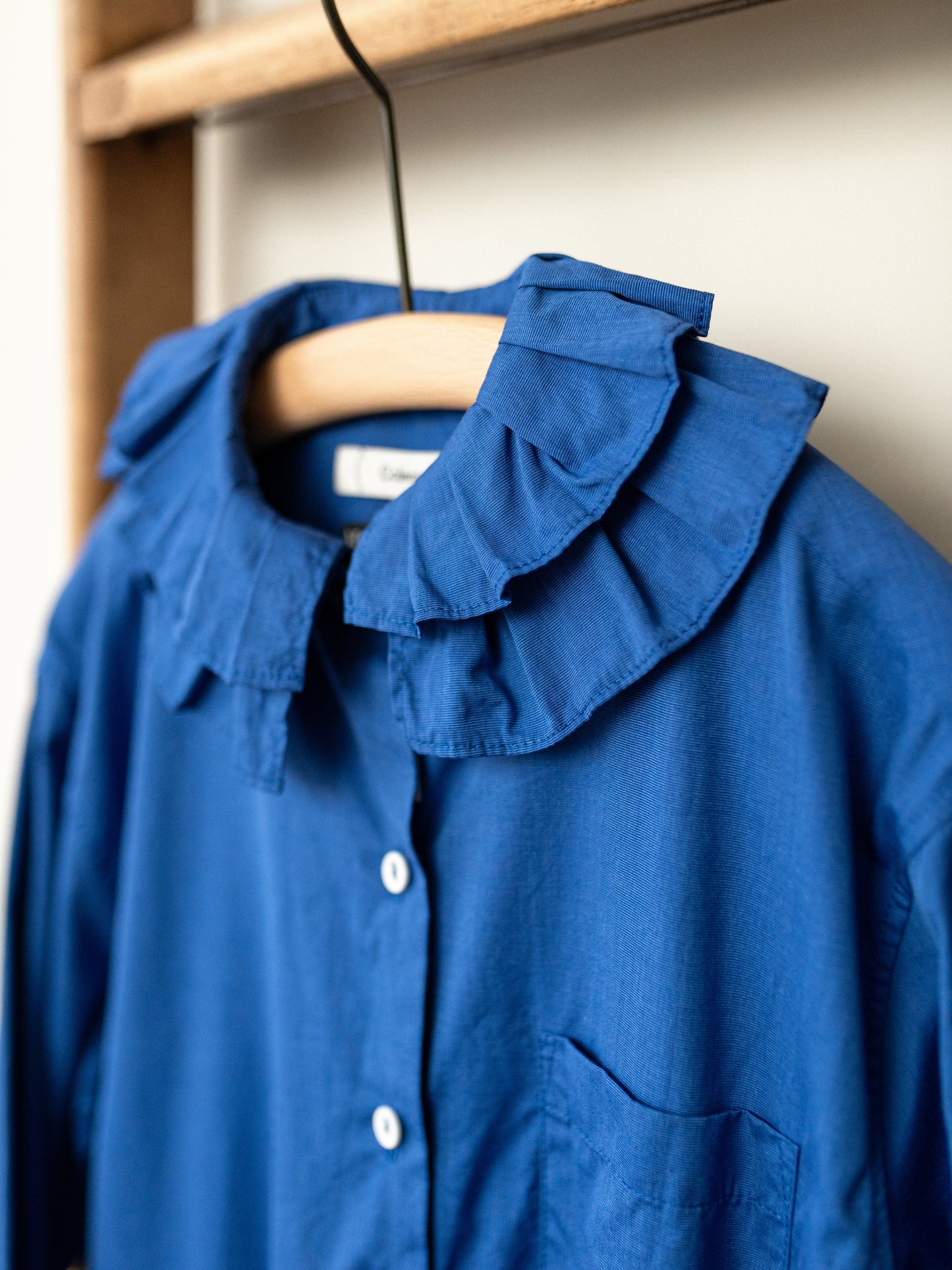 Double Ruffle Collar Dress / Cornflower Blue