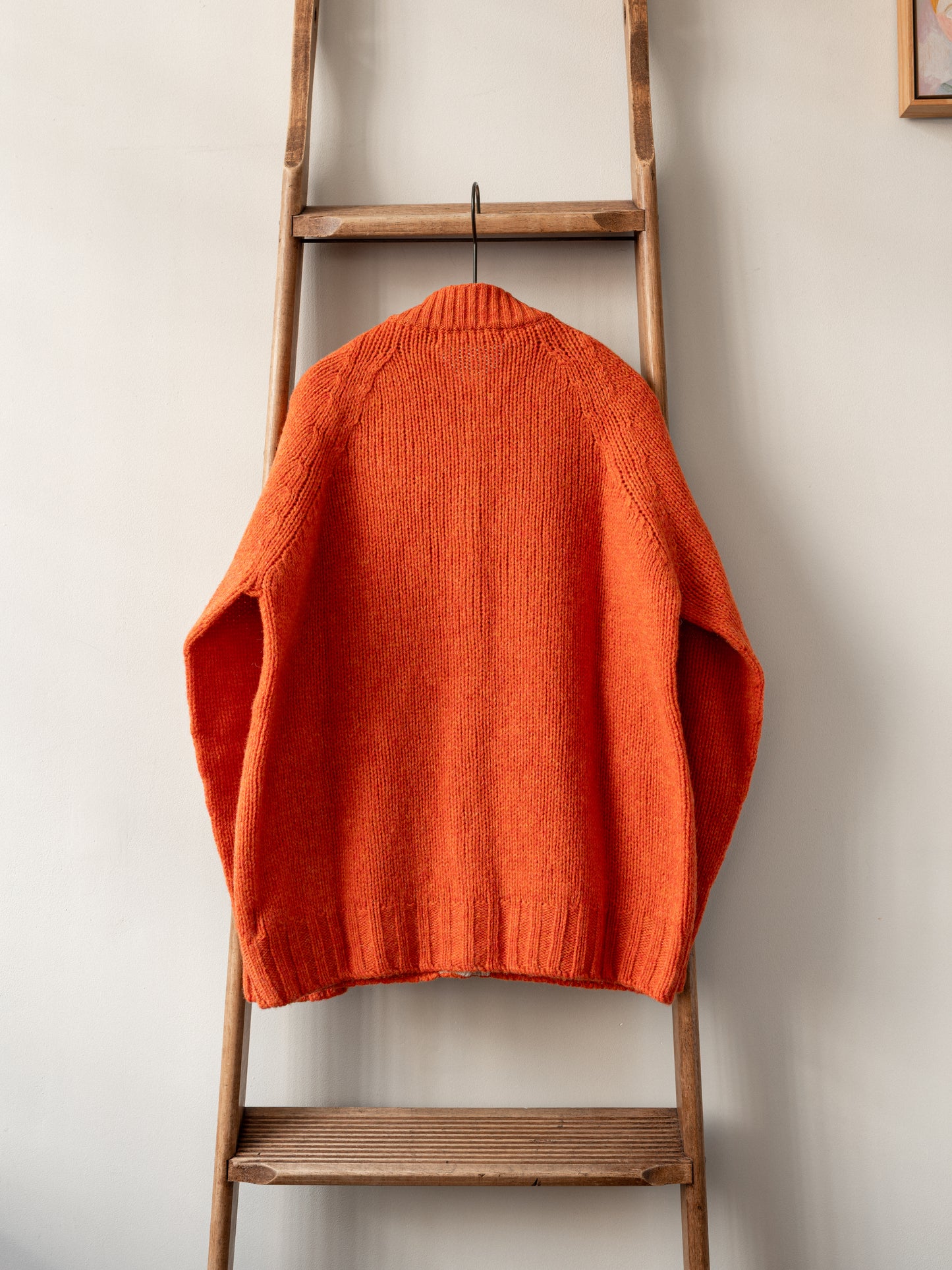 Lambswool Shetland Yarn Cardigan / Clementine