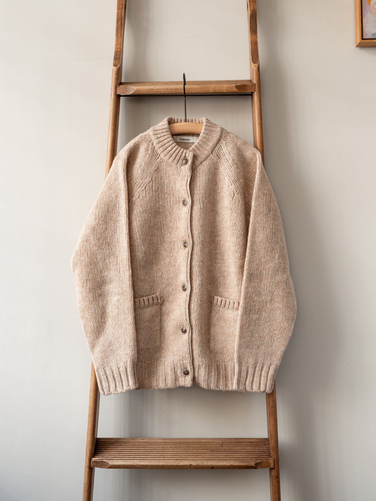 Lambswool Wool Shetland Yarn Cardigan / Tusk