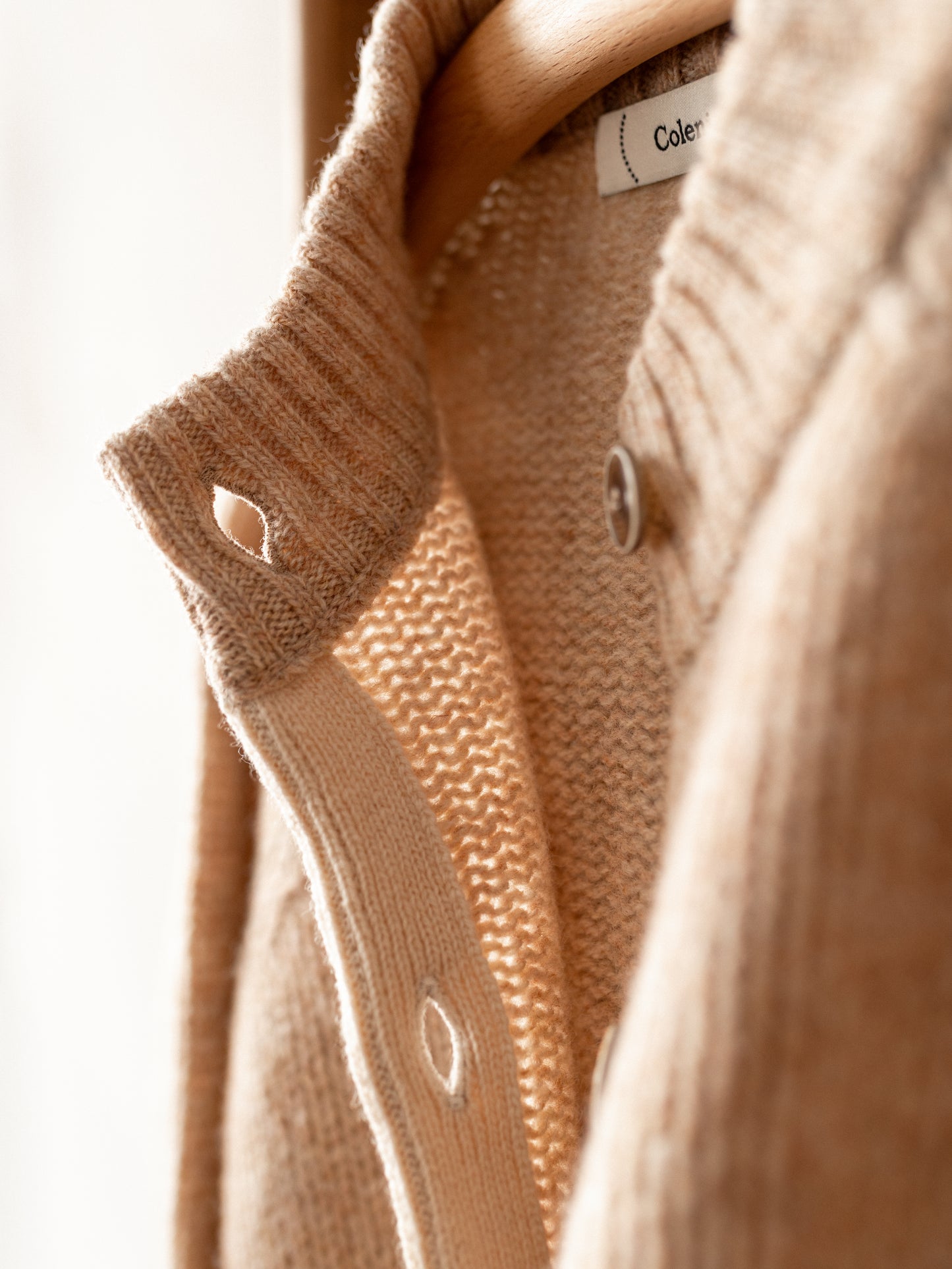 Lambswool Wool Shetland Yarn Cardigan / Tusk