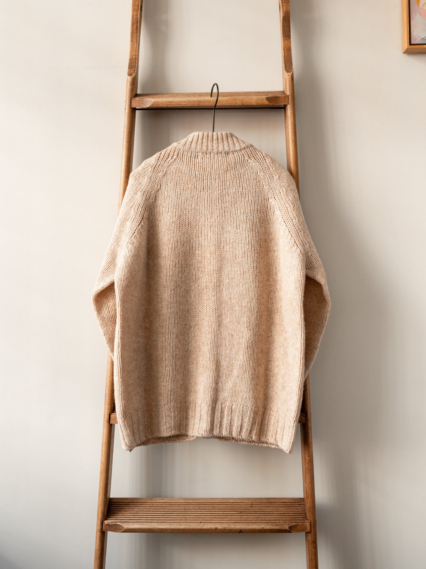 Lambswool Wool Shetland Yarn Cardigan / Tusk