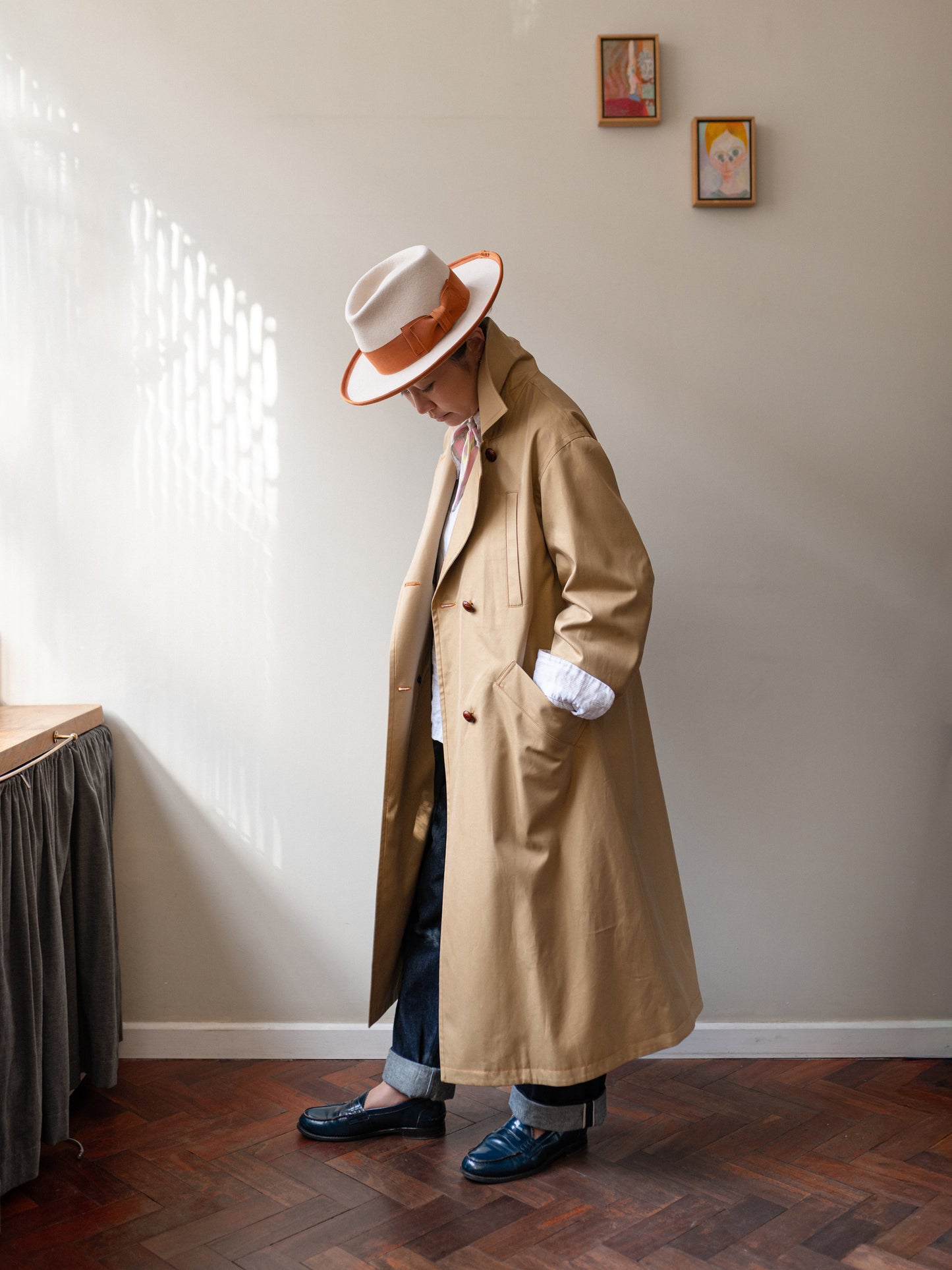 Long Peacoat Gabardine / Beige
