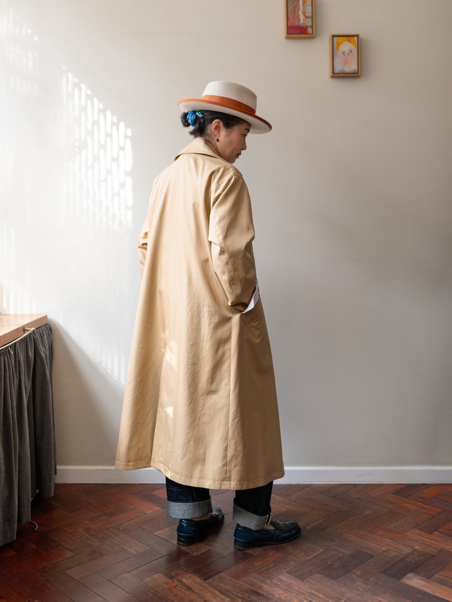 Long Peacoat Gabardine / Beige