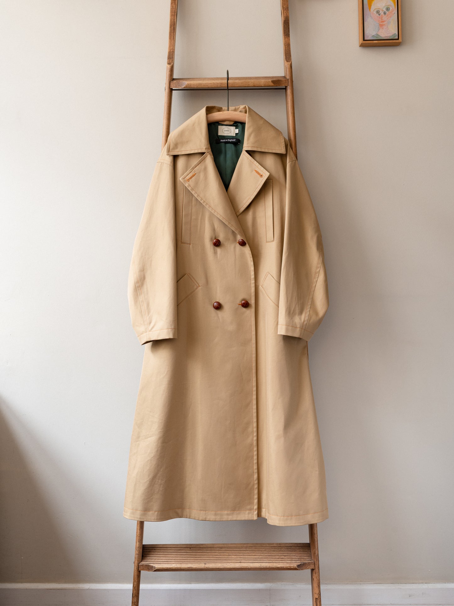 Long Peacoat Gabardine / Beige