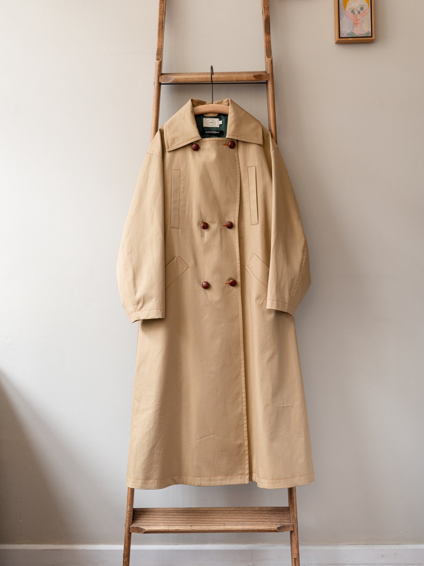 Long Peacoat Gabardine / Beige